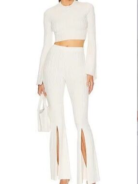 x REVOLVE Amaran Knit Top & Pants in Ivory MICHAEL COSTELLO - SET